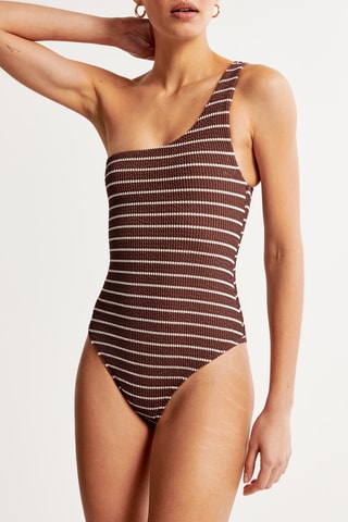 Maillot 1 pièce asymétrique - Marron