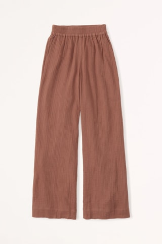 Pantalon taille haute - Marron