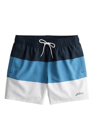 Short de bain - Bleu et blanc