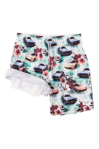 Short de bain - Blanc et vert