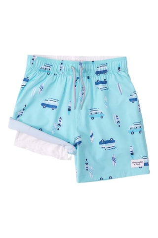Short de bain - Turquoise et bleu