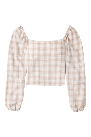 Top - Marron et blanc