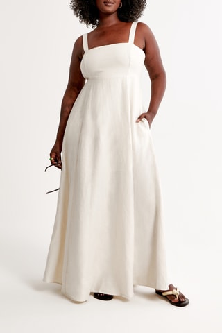 Robe longue en lin - Blanc
