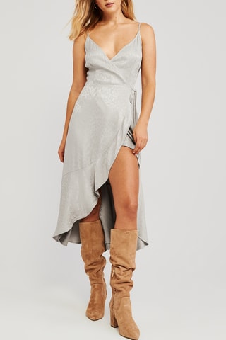 Robe portefeuille - Gris clair