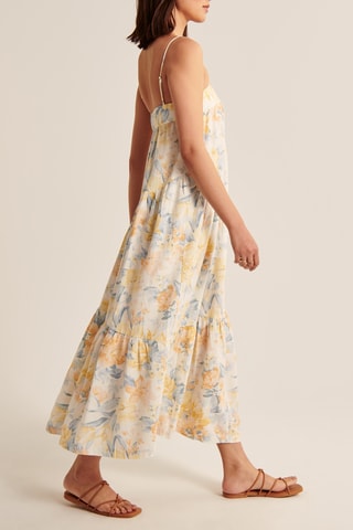 Robe longue en lin - Jaune