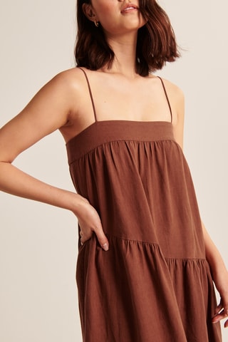 Robe longue en lin - Marron