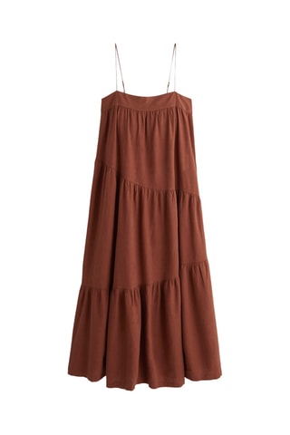 Robe longue en lin - Marron