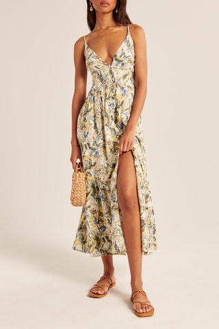 Robe midi en lin - Ecru