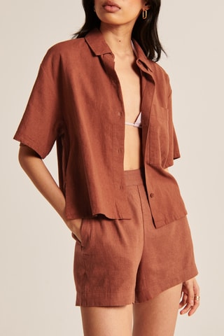 Chemisier en lin - Marron