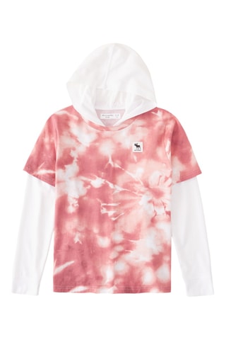 T-shirt trompe-l’œil tie and dye - Blanc et vieux rose