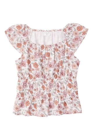 T-shirt - Blanc et marron