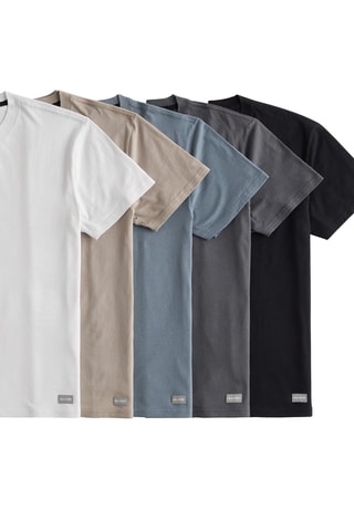 5 t-shirts - Blanc et beige