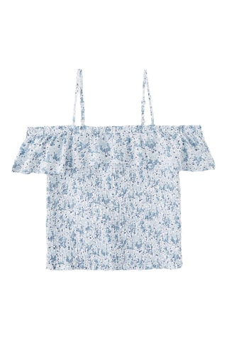 Blouse - Bleu clair et blanc