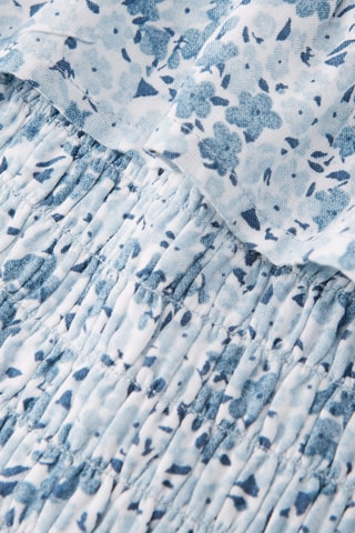 Blouse - Bleu clair et blanc