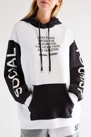 Sweat à capuche - Blanc et noir