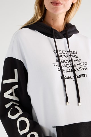 Sweat à capuche - Blanc et noir