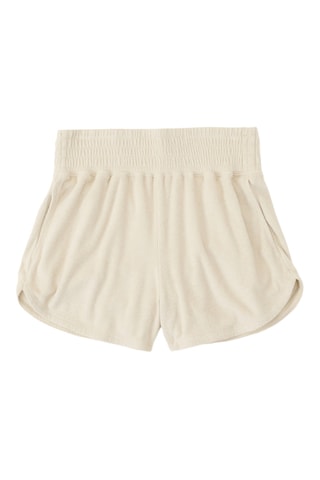 Short en velours taille haute - Beige