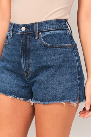 Short en jean taille haute - Bleu cobalt