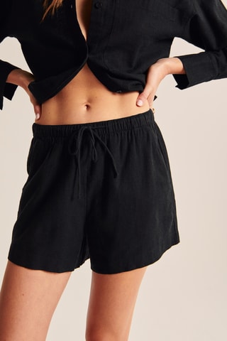 Short en lin - Noir