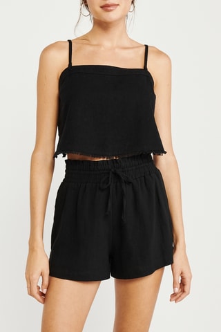 Short en lin - Noir
