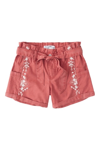 Short en jean - Rouge