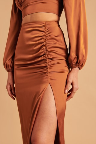 Jupe fourreau taille haute - Camel