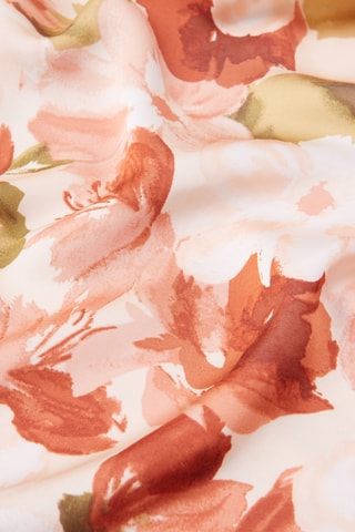 Jupe fourreau taille haute - Rouge brique et saumon