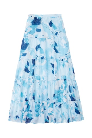 Jupe longue taille haute - Bleu