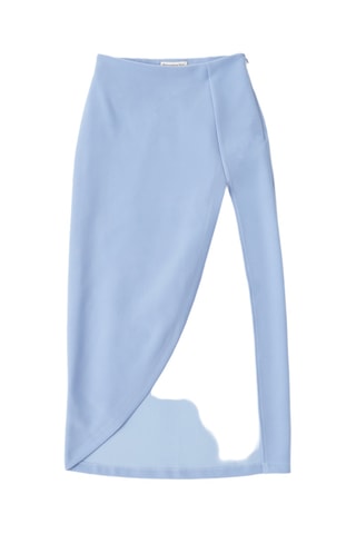 Jupe midi taille haute - Ciel