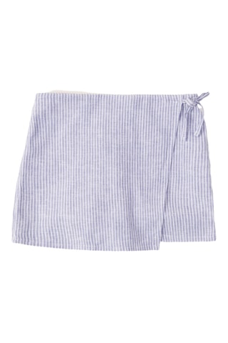 Jupe en lin - Bleu-gris et blanc