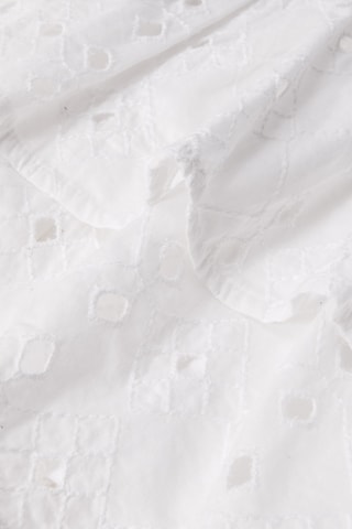 Jupe volantée en broderie anglaise - Blanc