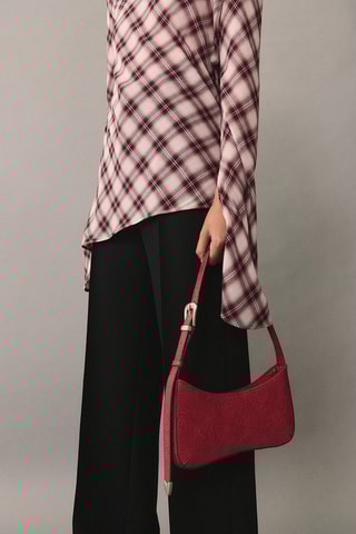 Sac porté épaule texturé - Rouge