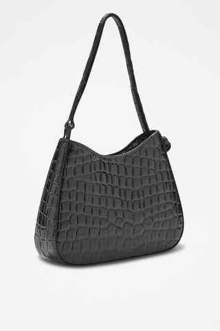 Sac effet croco verni - Gris foncé