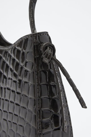 Sac effet croco verni - Gris foncé