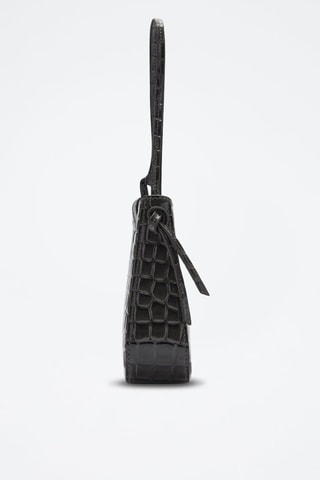 Sac effet croco verni - Gris foncé