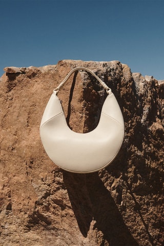 Sac porté épaule similicuir - Blanc cassé