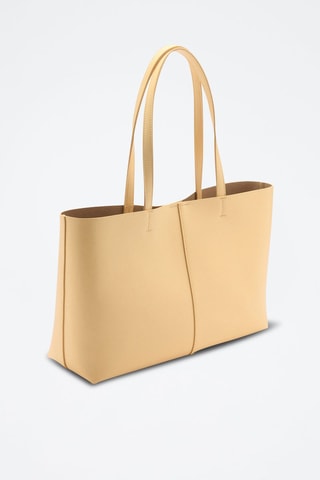 Sac shopper similicuir - Jaune