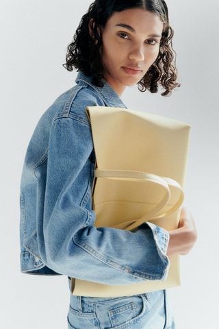 Sac shopper similicuir - Jaune