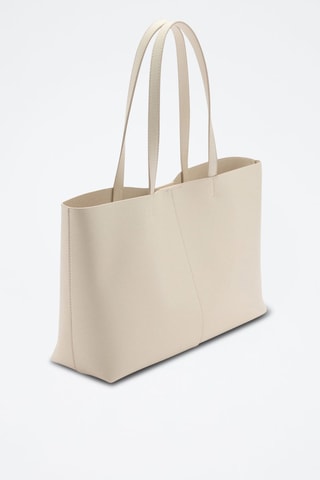 Sac shopper similicuir - Blanc cassé