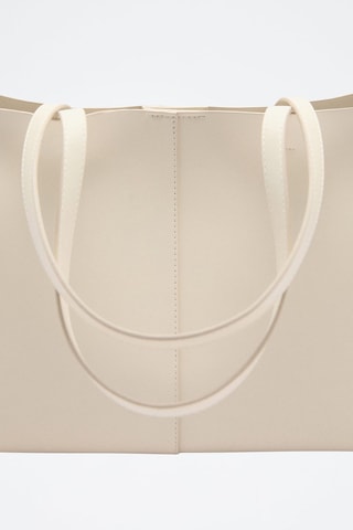 Sac shopper similicuir - Blanc cassé