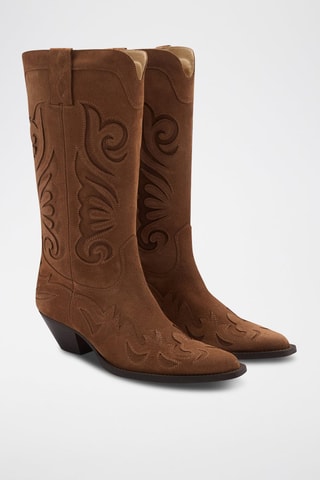 Bottes cowboy cuir - Marron