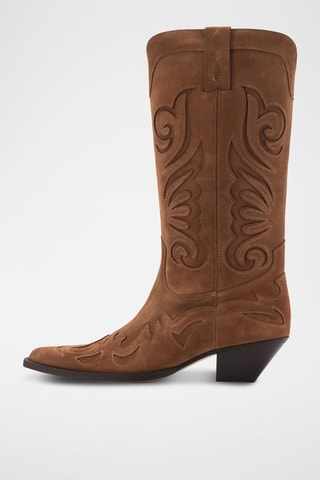Bottes cowboy cuir - Marron