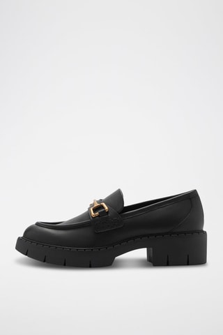 Mocassins cuir détail métallique - Noir