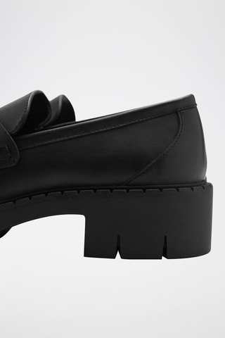 Mocassins cuir détail métallique - Noir