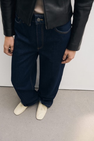 Chaussures lacées cuir - Écru