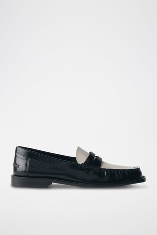Mocassins cuir bicolores - Noir