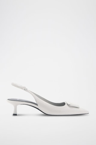 Chaussures talon ouvertes à l'arrière détail - Blanc