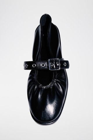 Ballerines bout rond boucle - Noir