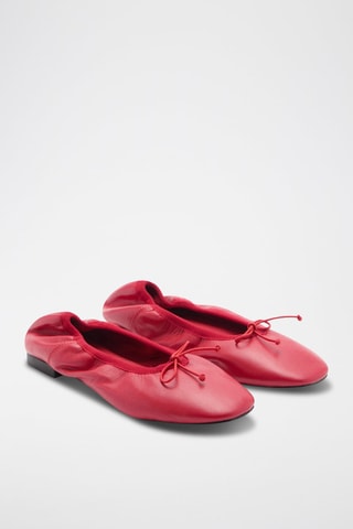 Ballerines cuir noeud - Rouge