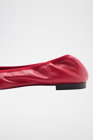 Ballerines cuir noeud - Rouge